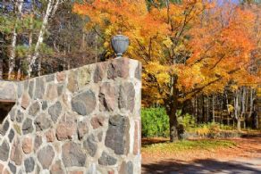 Courtyard Wall - Country homes for sale and luxury real estate including horse farms and property in the Caledon and King City areas near Toronto